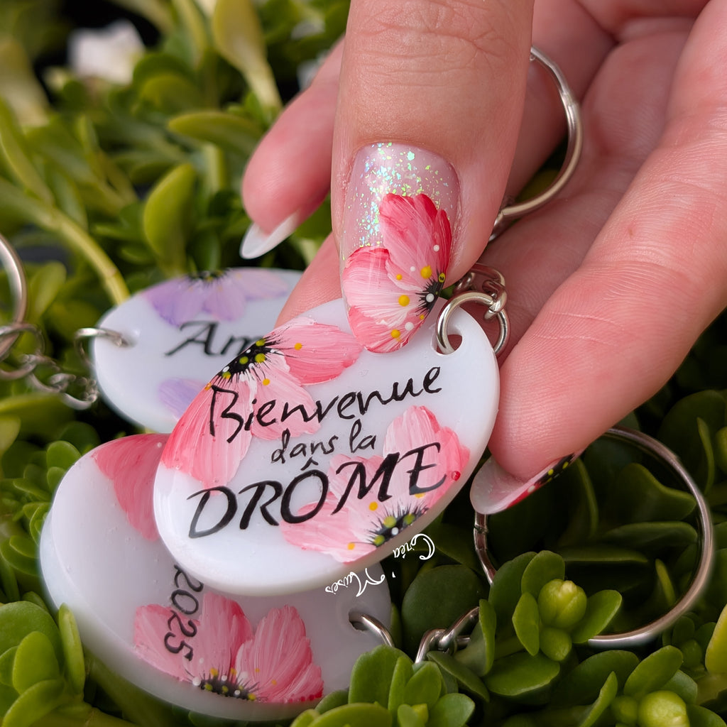 Porte clé Floral (plusieurs mots, phrase)