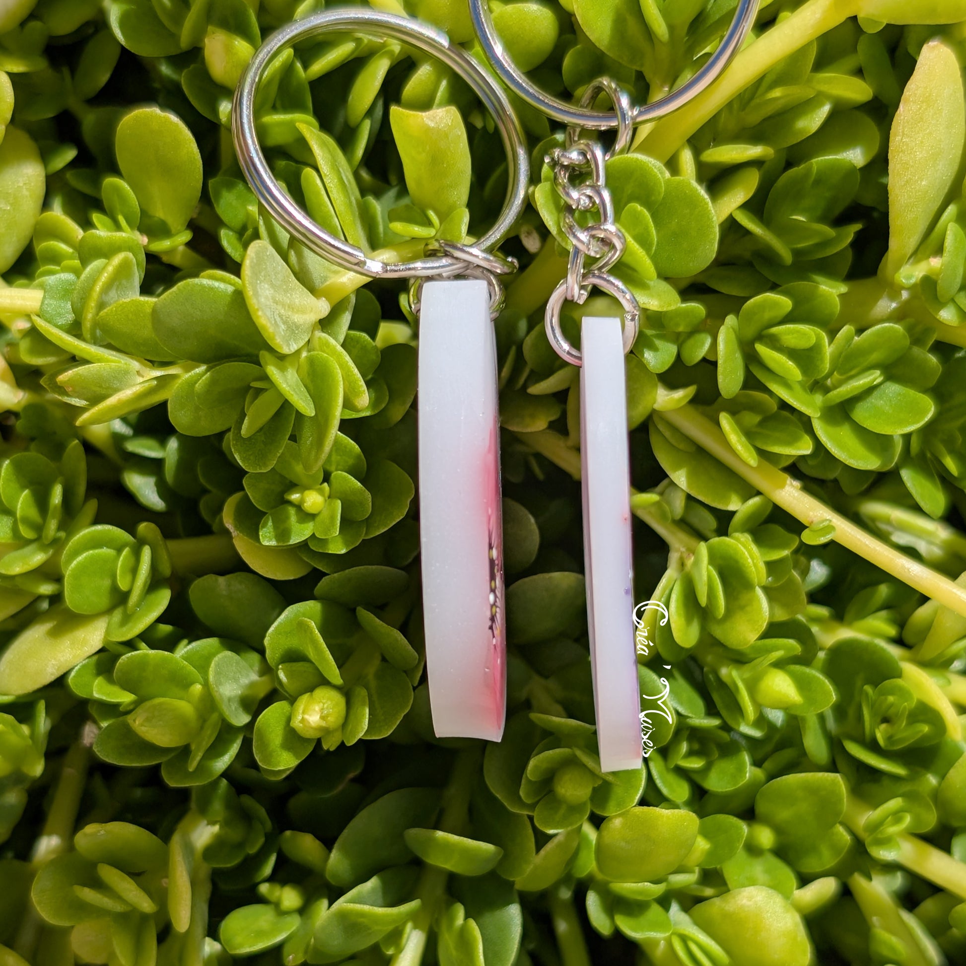 Porte clé Floral (mot court : mot/prénom/date)