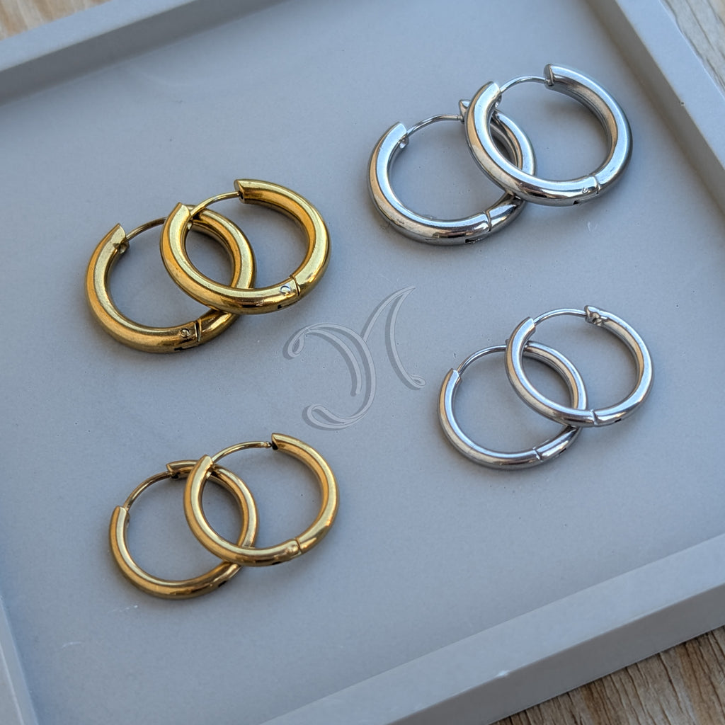 Assortiment Créoles Nina et Pampilles Mini Floria Feuilles d'or