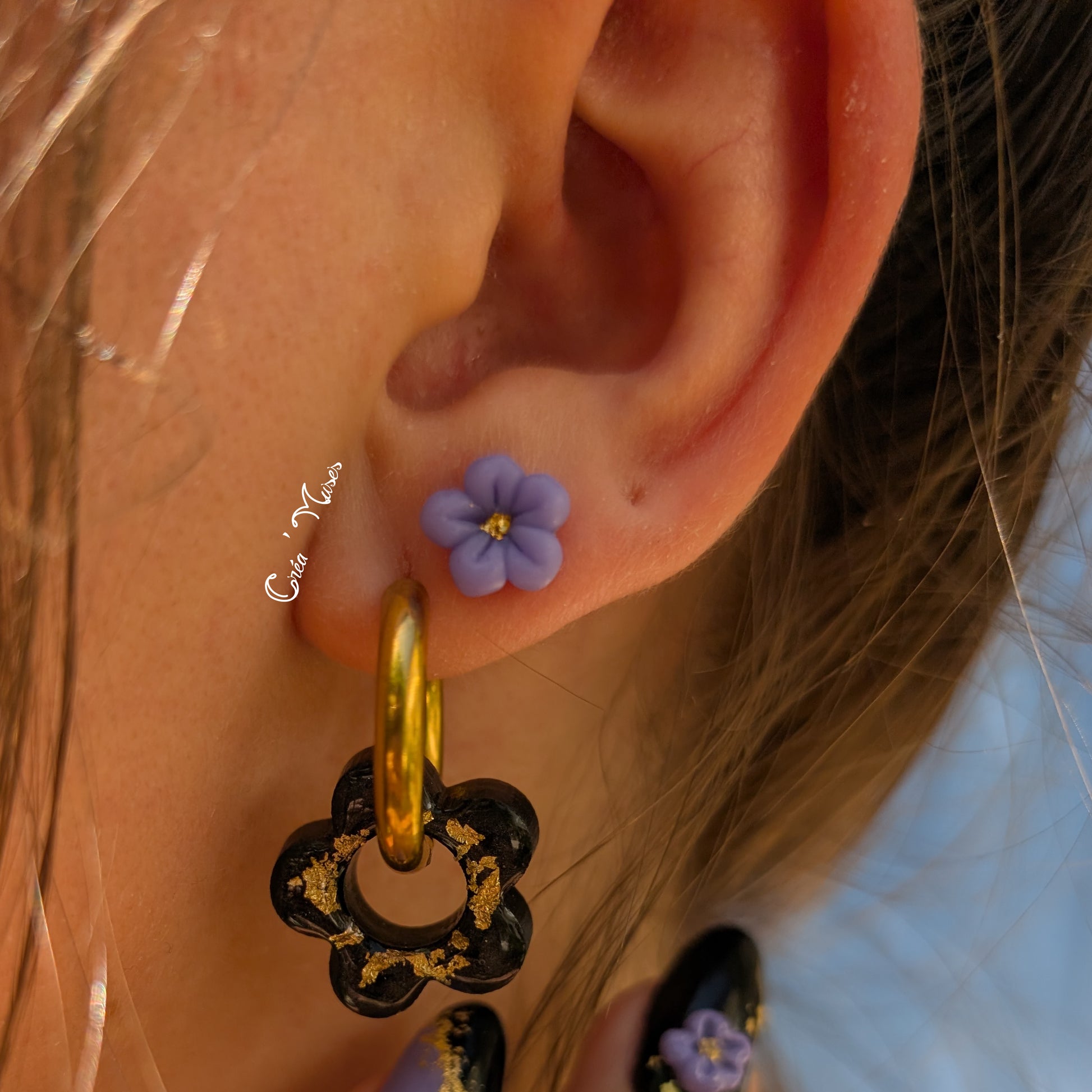 Clous d'oreilles Mini Floralie Couleur Or